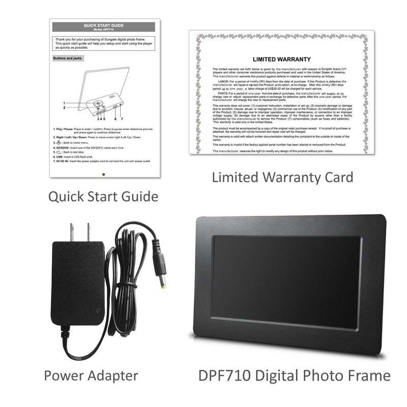 Sungale 7 inch Digital Picture Frame - Simple to use - HD Screen - USB and SD Card Support - Best Frame for Slideshows - Image 5
